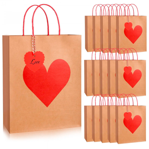 sachet kraft cœur cadeau emballage offrir fête saint valentin amoureux love tahiti fenua shopping