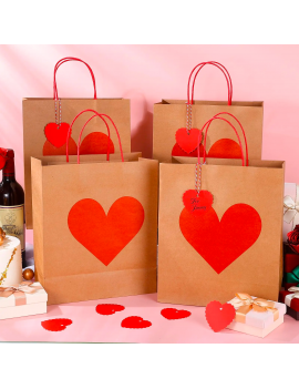 sachet kraft cœur cadeau emballage offrir fête saint valentin amoureux love tahiti fenua shopping