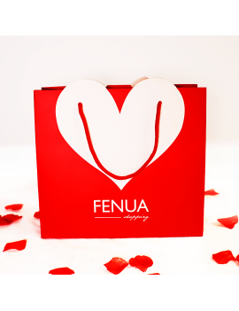 sachet cadeau coeur rouge blanc offrir emballage cadeau saint valentin romantique amour love tahiti fenua shopping