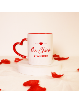 tasse mon ma chéri chérie à offrir à son amour amoureux amoureuse thé café matin doux mignon coeur rouge saint valentin