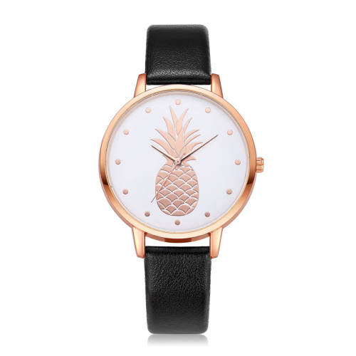 montre gold painapo ananas noir doré chic accessoire poignet femme enfant kids élégant tahiti fenua shopping