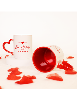 tasse mon ma chéri chérie à offrir à son amour amoureux amoureuse thé café matin doux mignon coeur rouge saint valentin