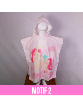 poncho plage kids dino licorne serviette plage mer piscine enfant kids tahiti fenua shopping