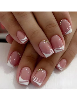set 24 faux ongles french accessoire beaute manucure nails blanc tahiti fenua shopping