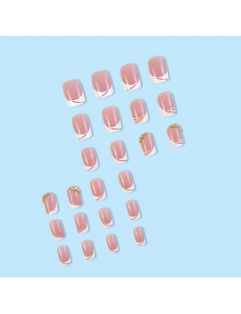set 24 faux ongles french accessoire beaute manucure nails blanc tahiti fenua shopping