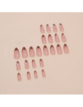 set 24 faux ongles leopard marron accessoire beauté manucure nails leo tahiti fenua shopping