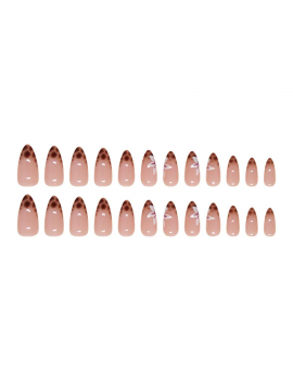 set 24 faux ongles leopard marron accessoire beauté manucure nails leo tahiti fenua shopping
