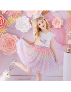 robe mermaid tulle sirène dress rainbow color enfant kids fille girl tahiti fenua shopping