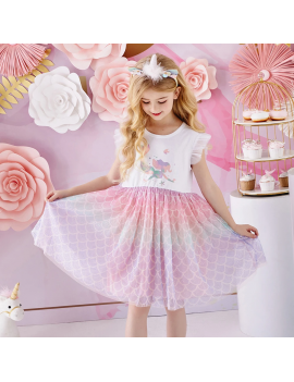 robe mermaid tulle sirène dress rainbow color enfant kids fille girl tahiti fenua shopping