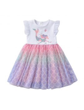 robe mermaid tulle sirène dress rainbow color enfant kids fille girl tahiti fenua shopping