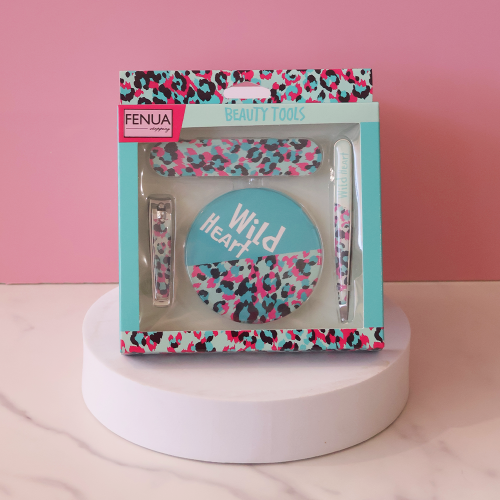 set manucure ongles miroir épiloir leopard bleu rose girl accessoire beauté tahiti fenua shopping set manucure ongles miroir épiloir leopard bleu rose girl accessoire beauté tahiti fenua shopping
