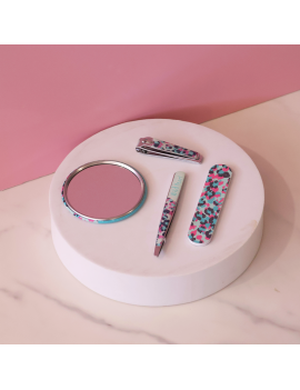 set manucure ongles miroir épiloir leopard bleu rose girl accessoire beauté tahiti fenua shopping