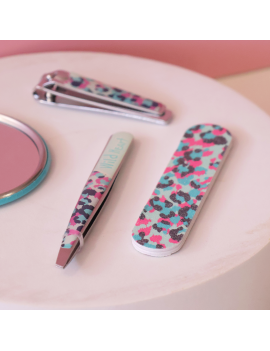 set manucure ongles miroir épiloir leopard bleu rose girl accessoire beauté tahiti fenua shopping