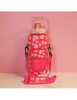 gourde sport étui hibiscus flower fleur tropicale PVC transport facile boisson bouteille tahiti fenua shopping