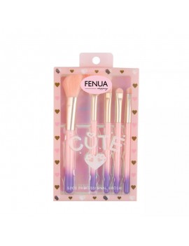 set 5 pinceaux gradient pink make up maquillage beauté beauty visage face accessoire tahiti fenua shopping