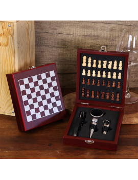 pack accessoires vin chess échiquier pions boisson bois set tahiti fenua shopping