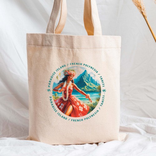 tote bag Vahine Paradise cadeau souvenir tahiti touriste moorea fenua shopping