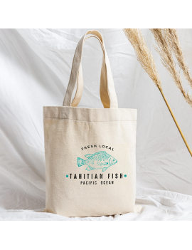 tote bag fish cadeau souvenir tahiti touriste blanc poisson fenua shopping