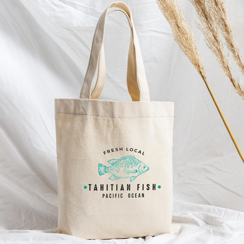 tote bag fish cadeau souvenir tahiti touriste blanc poisson fenua shopping
