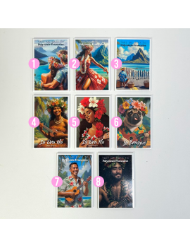magnets polynésie différents motifs tahiti frigo déco maison cadeaux touriste fenua shopping