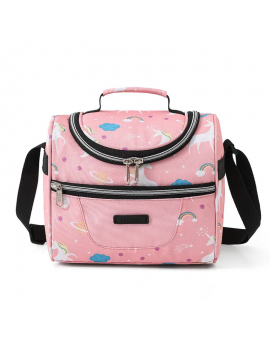 lunch bag isotherme print 6L rose bleu motifs licorne galaxy grand format fenua shopping