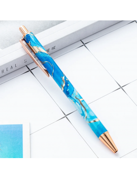 stylo marble color rose bleu vert mauve encre noire papeterie bureau école stylé tahiti fenua shopping