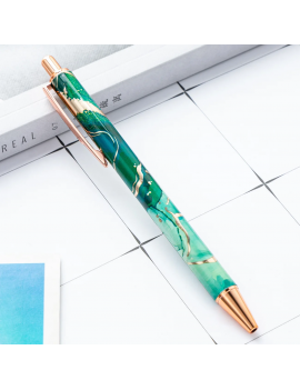 stylo marble color rose bleu vert mauve encre noire papeterie bureau école stylé tahiti fenua shopping
