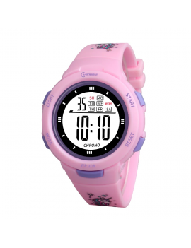 montre kids digital silicone bleu rose enfant heure horloge numérique dino tahiti fenua shoppping
