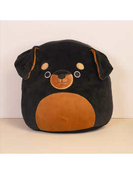 coussin chien dog noir black doux peluche kawaii enfant kids tahiti fenua shopping