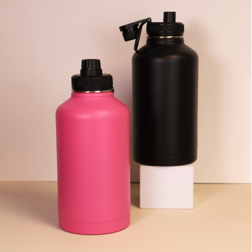gourde isotherme 2L rose noir hydratation sport bureau bouteille isotherme tahiti fenua shopping