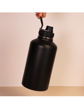 gourde isotherme 2L rose noir hydratation sport bureau bouteille isotherme tahiti fenua shopping