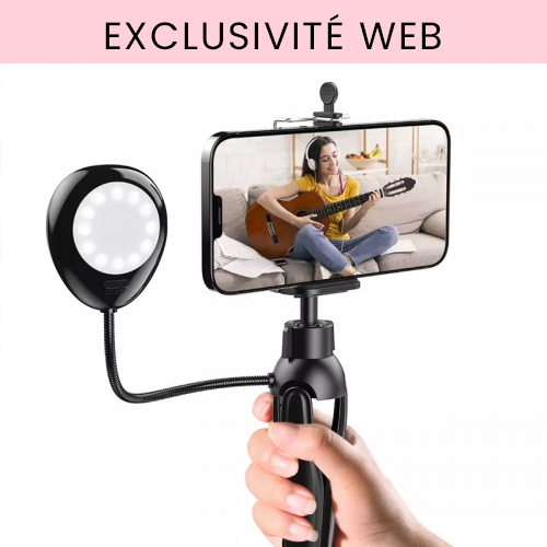 kit selfie studio phone holder light photo vidéo smartphone tahiti fenua shopping