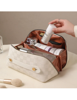 trousse de toilette large damier beauté cosmetic bag rangement