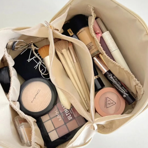 trousse de toilette large damier beauté cosmetic bag rangement