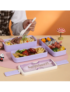 bento box 3 étages lunch dejeuner repas fourchette cuillere color tahiti fenua shopping