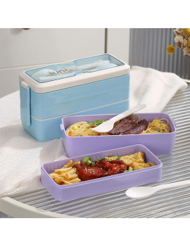 bento box 3 étages lunch dejeuner repas fourchette cuillere color tahiti fenua shopping