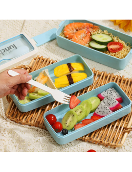 bento box 3 étages lunch dejeuner repas fourchette cuillere color tahiti fenua shopping
