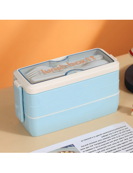bento box 3 étages lunch dejeuner repas fourchette cuillere color tahiti fenua shopping