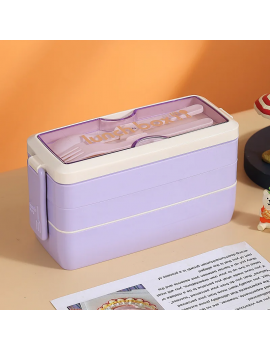 bento box 3 étages lunch dejeuner repas fourchette cuillere color tahiti fenua shopping
