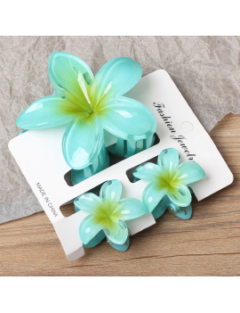 set 3 barrettes hibiscus accessoires cheveux beaute tahiti fenua shopping