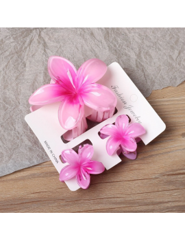 set 3 barrettes hibiscus accessoires cheveux beaute tahiti fenua shopping