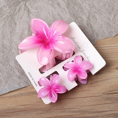 set 3 barrettes hibiscus accessoires cheveux beaute tahiti fenua shopping