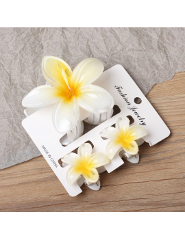 set 3 barrettes hibiscus accessoires cheveux beaute tahiti fenua shopping