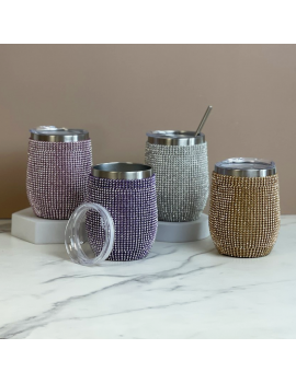 tasse isotherme strass 350ml tumbler acier sparkle paillettes bijoux boisson tahiti fenua shopping