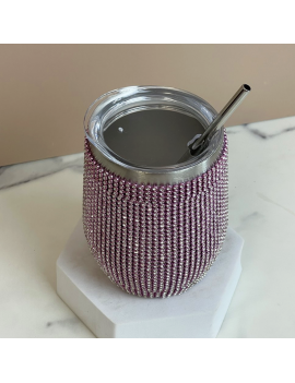 tasse isotherme strass 350ml tumbler acier sparkle paillettes bijoux boisson tahiti fenua shopping