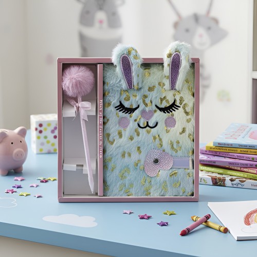 coffret notebook lapin gold fluffy rabbit papeterie tahiti fenua shopping