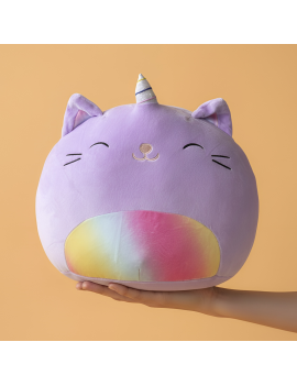 coussin kawaii purple cat rond mignon peluche enfant kids rose tahiti fenua shopping