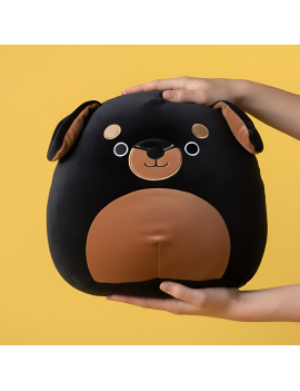 coussin chien dog noir black doux peluche kawaii enfant kids tahiti fenua shopping