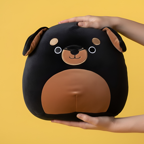 coussin chien dog noir black doux peluche kawaii enfant kids tahiti fenua shopping