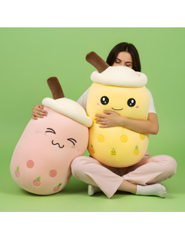 coussin bubble tea 70cm peluche huge xxl calin doux tahiti fenua shopping